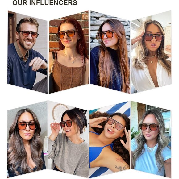 Sojos Women Mens Shiny Black Trendy Rectangle Retro Aviator Shades Sunglasses - Picture 2 of 6